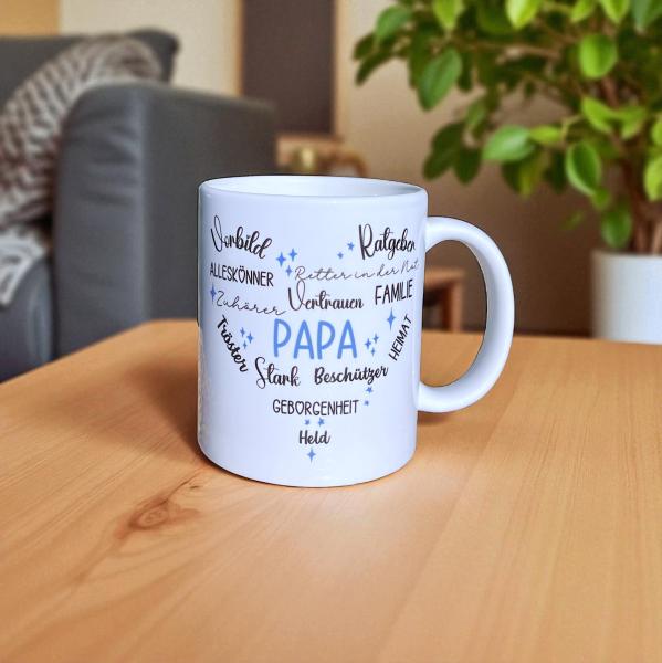Papa - Keramiktasse - personalisiert - Namenstasse - Vatertag - Kaffeetasse - Kaffeebecher - Teetasse - Artikel-Nr. 1100009